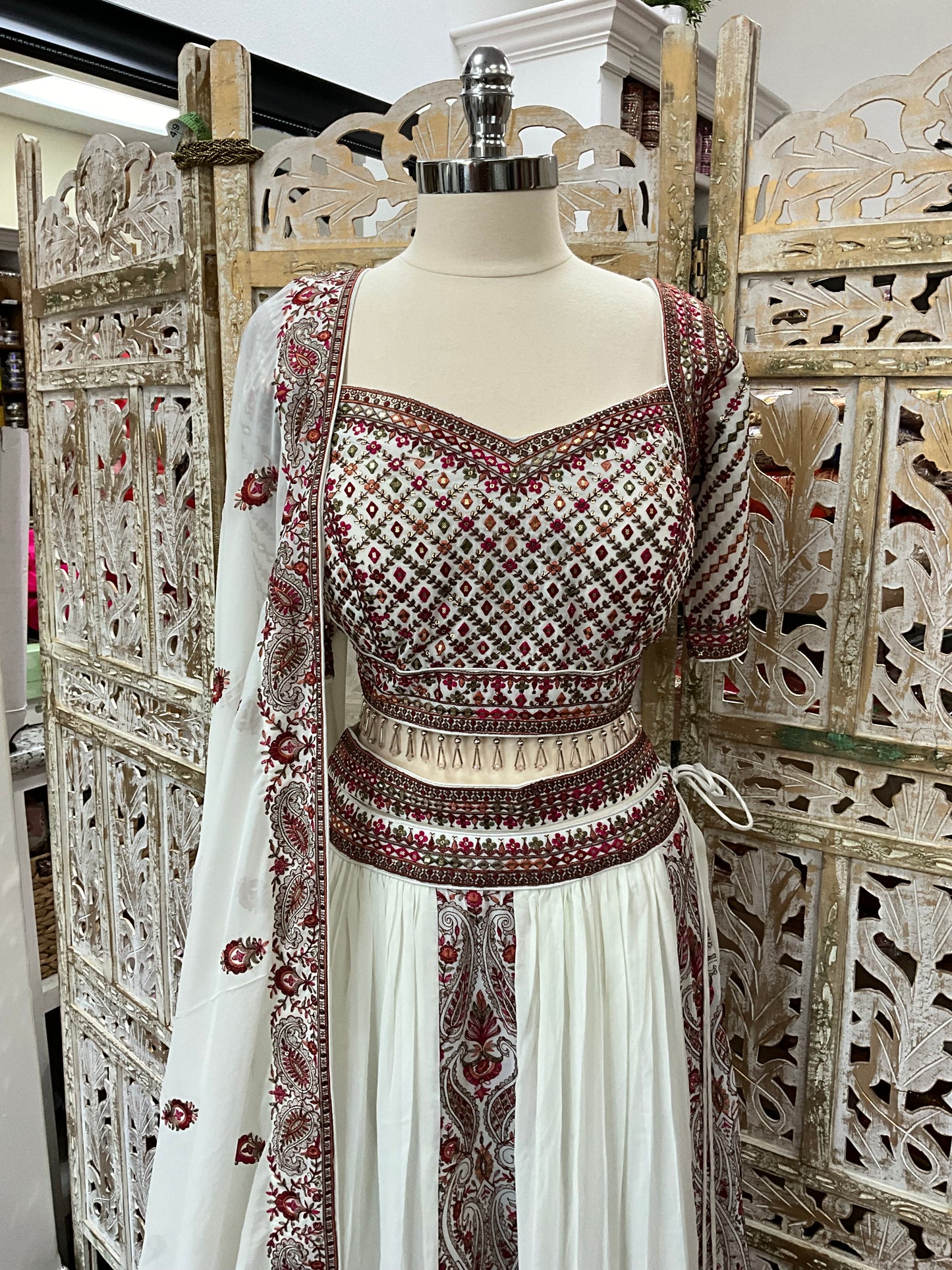 White Lehenga