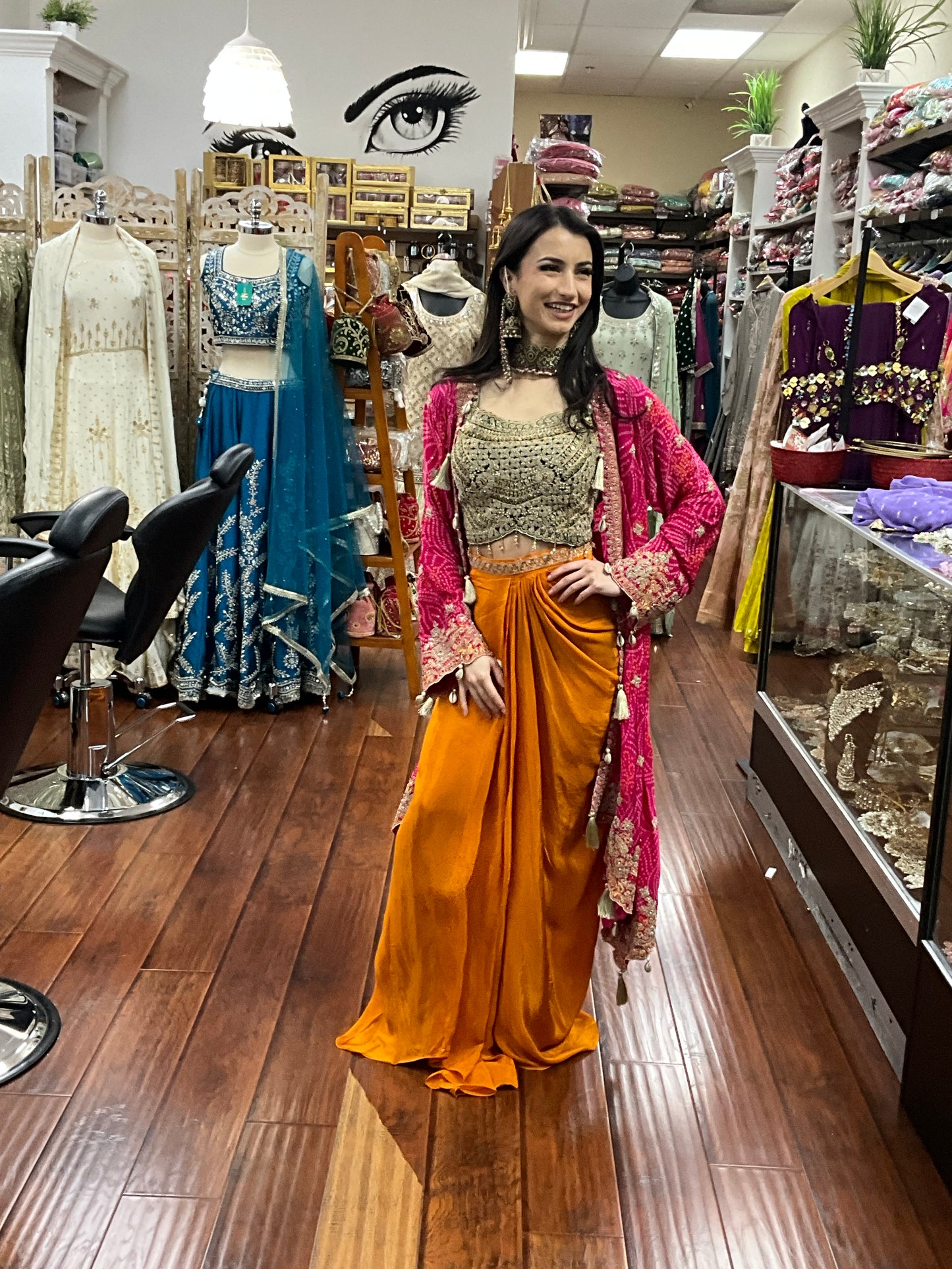 Orange and Pink Lehenga