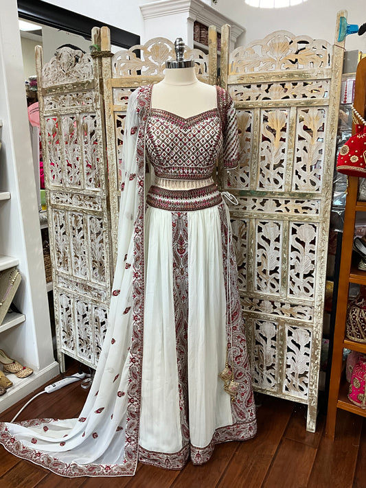 White Lehenga